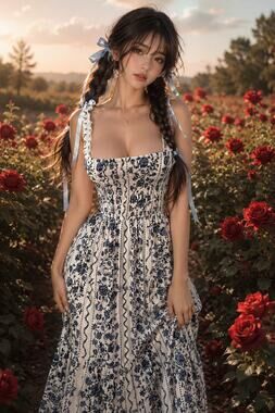 NWT Farmers Market Stroll blooming cottagecore floral smocked maxi dress